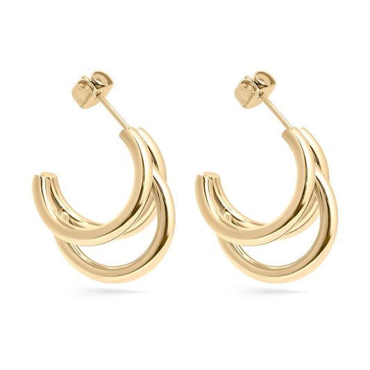 18K Gold PVD Stainless Steel Statement Huggie Hoop Earrings