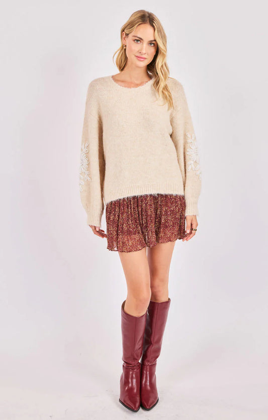 Tinsely Hand Emroidered Sweater